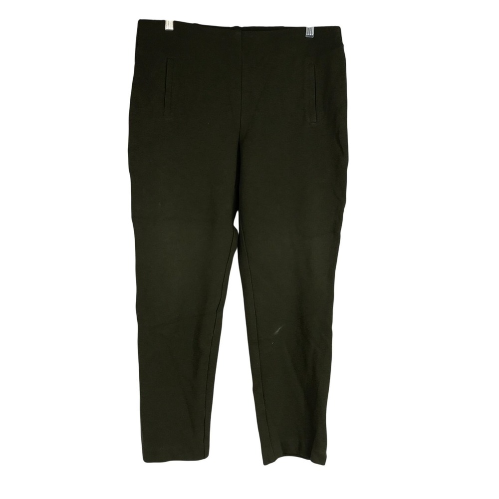 CHIC0'S - WOMEN'S 1 - OLIVE ELASTIC WAIST RAYON BLEND PULL-ON ANKLE PANTS